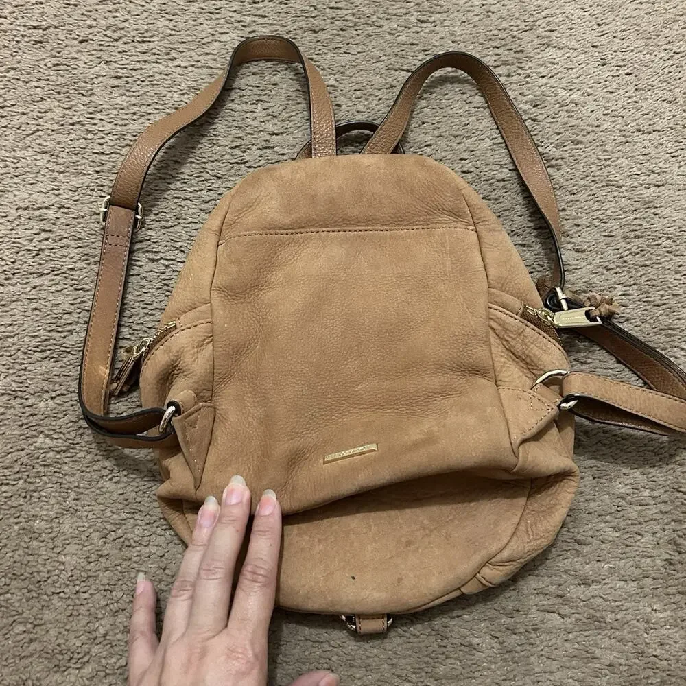 Rebecca Minkoff Julian Mini Backpack Leather Handbag Tan *Read